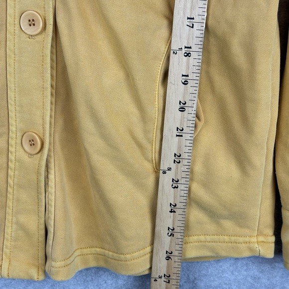 Avec Les Filles Yellow Shirt Shacket Size XS Mustard Yellow Button Front Pockets - Picture 6 of 7